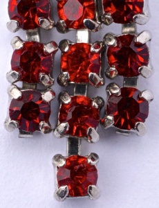 Kramer NY Red Diamante Drop Earrings, circa 1950s